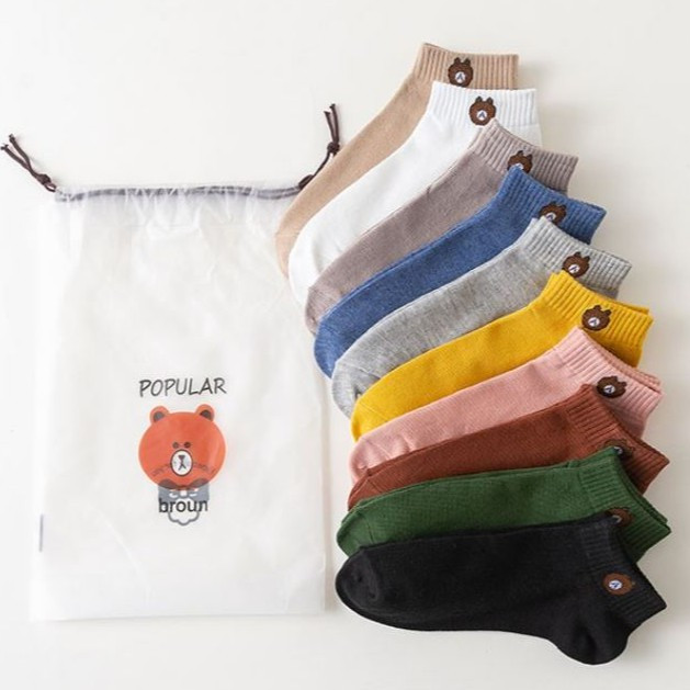 [10 Pairs BEAR BEAR SOCKS] Low cut socks, sports socks, women socks, socks for women, fashion socks, cute socks