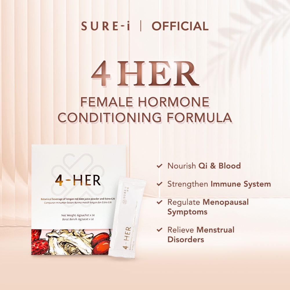 【SURE-i】4-HER Menopausal Symptoms Nourish Qi Blood Female Hormones Relieve Menstrual Natural Supplement 平衡女性荷尔蒙补养气血调节更年期