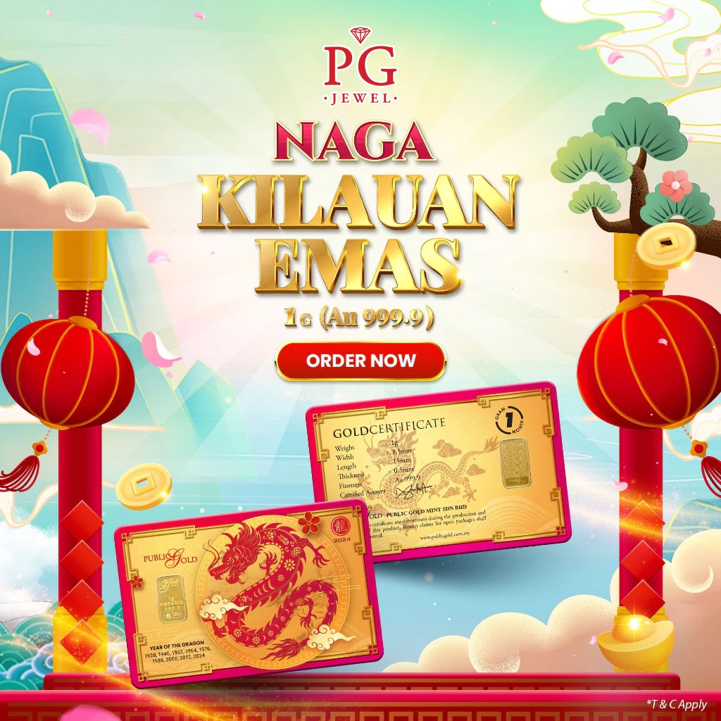 Public Gold Bullion Bar 1g (Au 999.9) - Dragon 2024