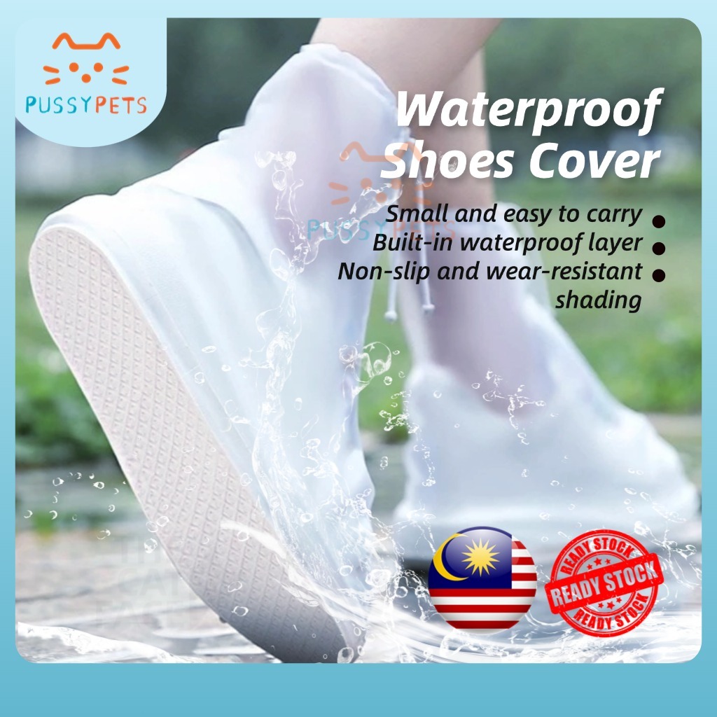 Spot COD Waterproof Shoes Cover Anti-slip Reusable Rain Shoes Cover Re-use Motorcycle Rain Boots Kasut Hujan 可重复使用防水防滑鞋套