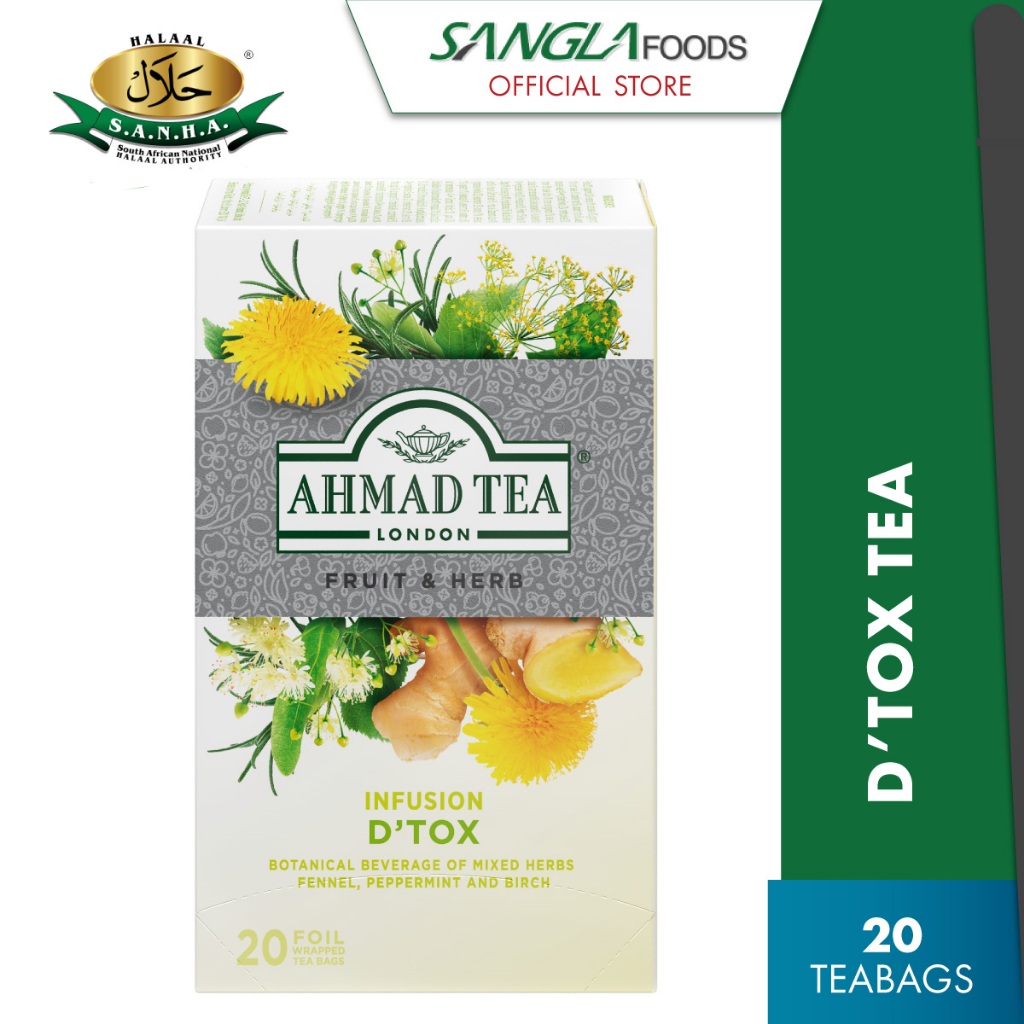 Ahmad Tea D'TOX (20 Teabags) Halal Certified