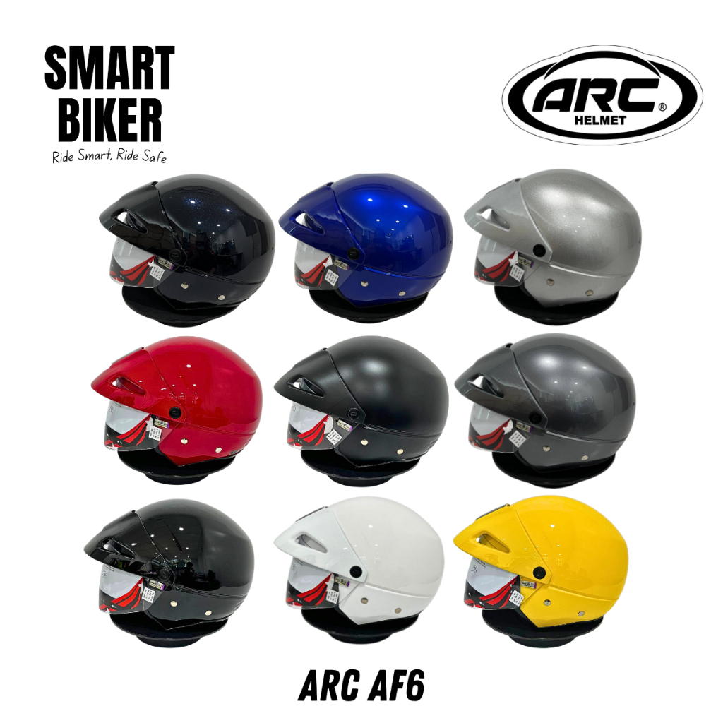 ARC AF6 Helmet Half Steng 100% Original Motorcycle SIRIM Approved JPJ Lulus