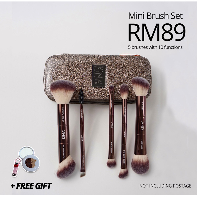 MINI BRUSH SET KINA (FREE POUCH BAG)