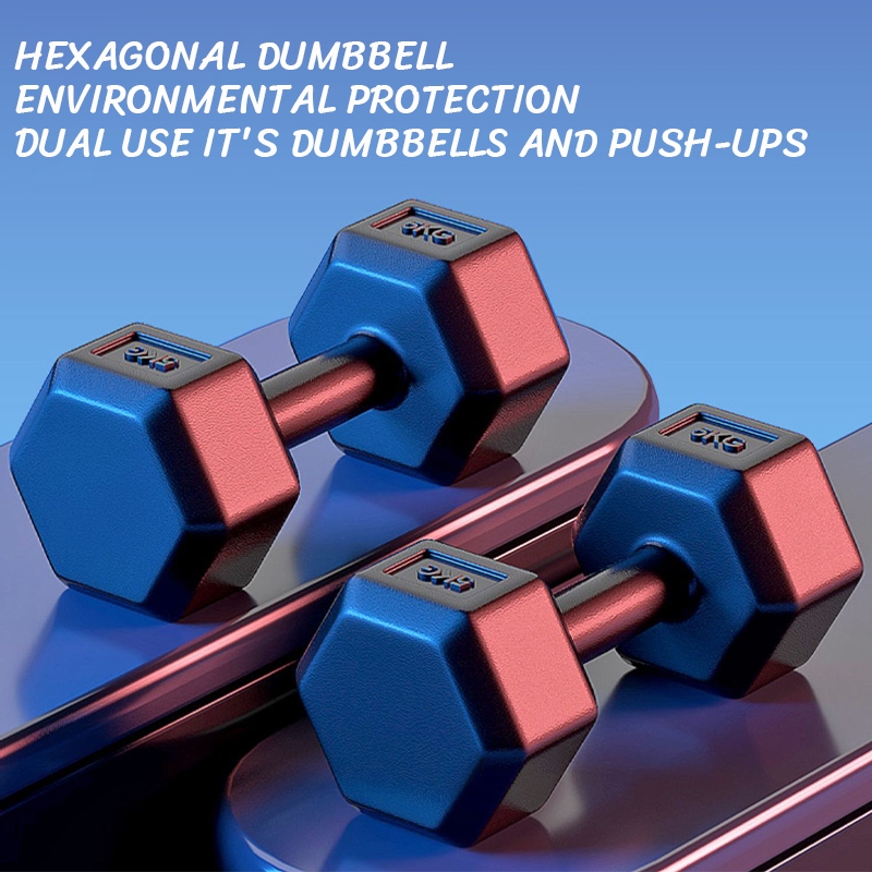 RIFOAMHexagon Dumbbell Rubber Coated, ome Fitness Sport Gym Weight Training Household Fitness Small Dumbbells