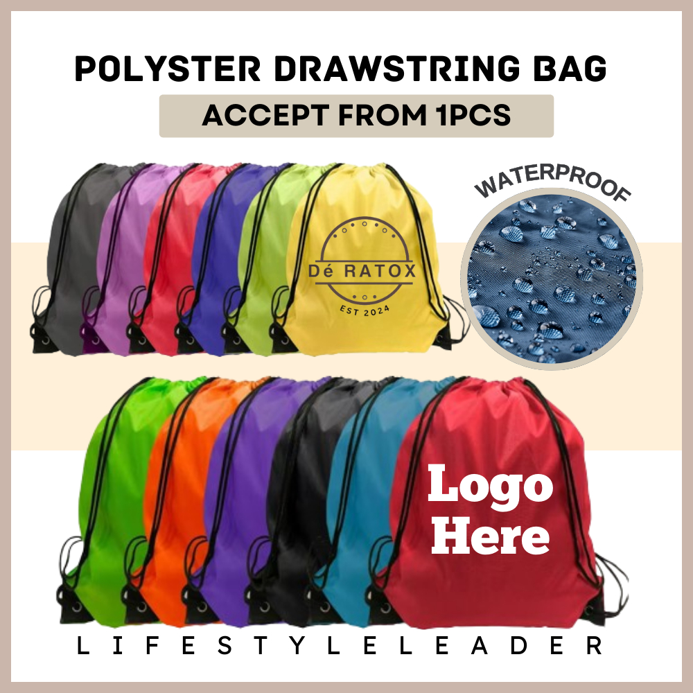 Logo Custom Print Polyester Drawstring Bag Waterproof Sport Bag Backpack for Gym Hiking Bag 运动袋运动包