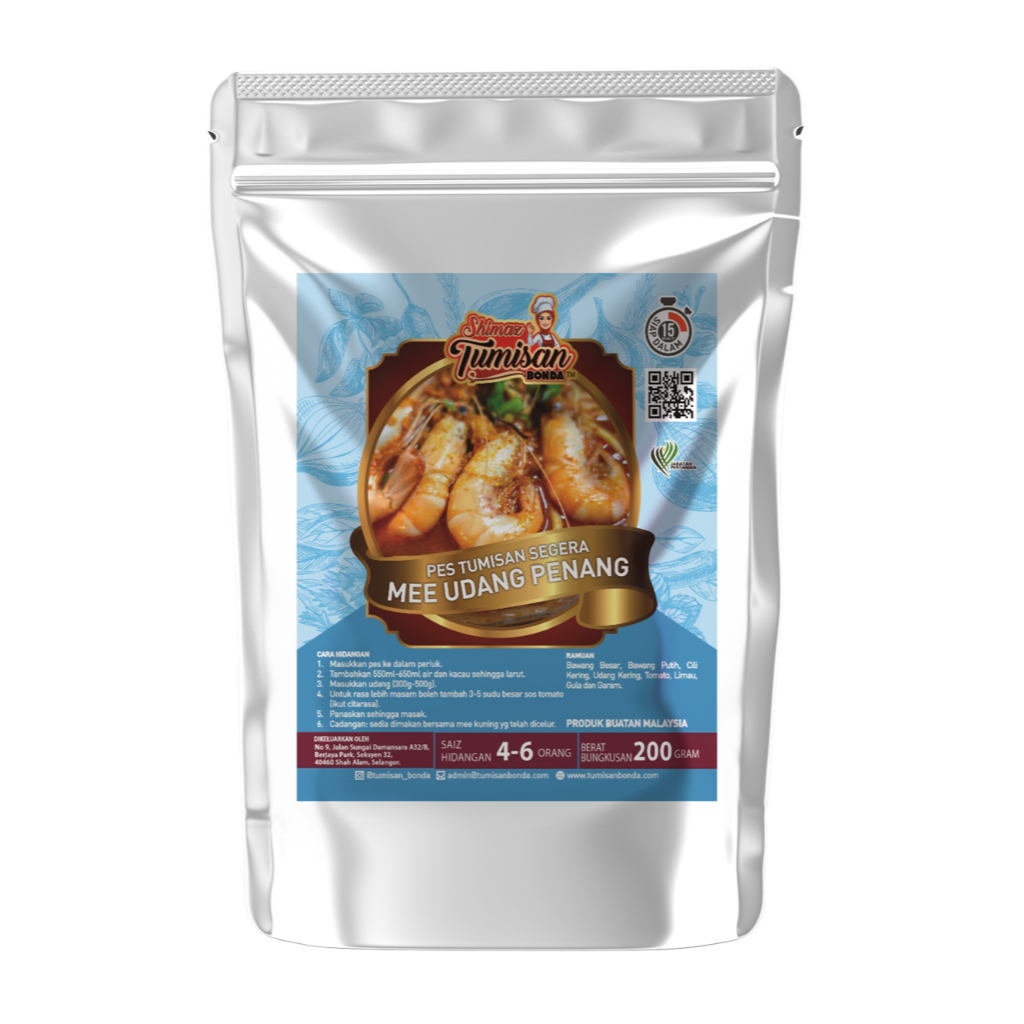 Pes Masakan Mee Udang Penang Shimaz Tumisan Bonda. Perencah, rempah, kuah, cooking paste, sedap