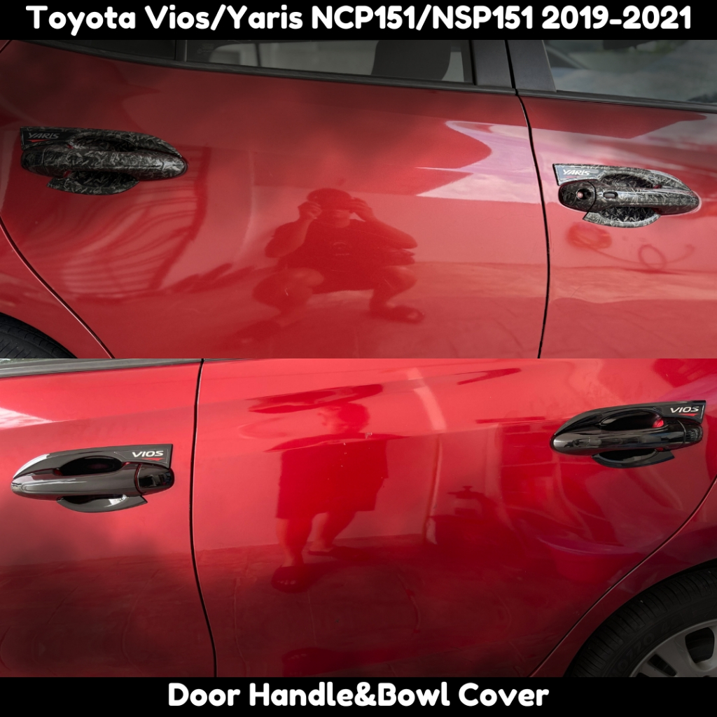 Toyota Vios&Yaris NCP151/NSP151 2019-2022 Forged Carbon Trim&Glossy Black Door Handle Garnish Cover