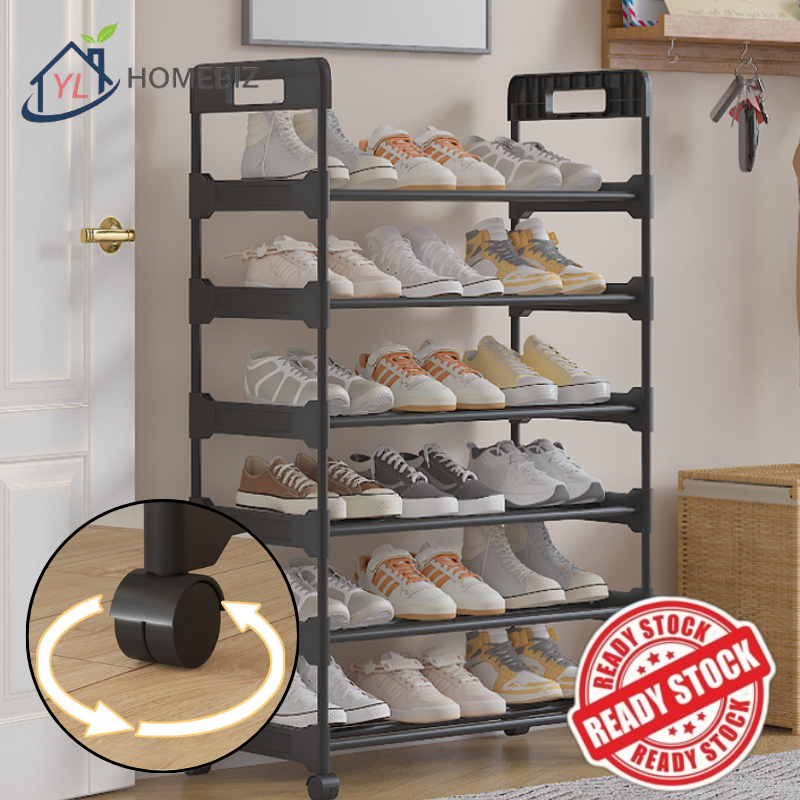[New Arrival] Movable Multi-Functional Shoe Rack – Simple Assembly & Durable Design, Rak Kasut Multi-Fungsi Bergerak