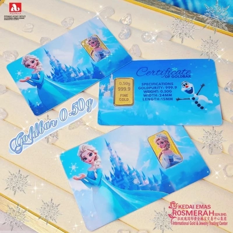 KEDAI EMAS ROSMERAH ELSA 999.9 GOLD BAR 0.50GRAM 0.50克 金片 （999.9金）