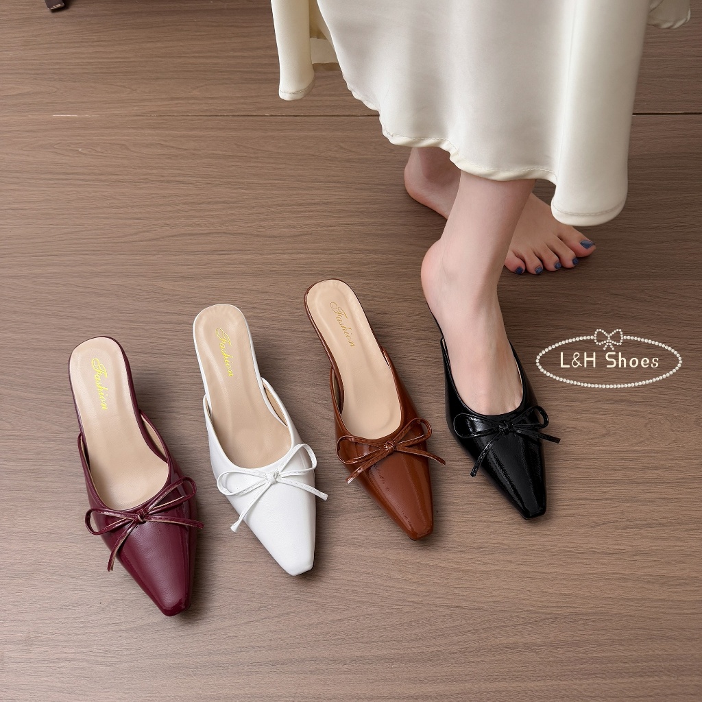 ?Shipped within 24H? factory Outlet now Fashion Korean Style Bow Inlaid 4 cm Pointed Head High Heels
