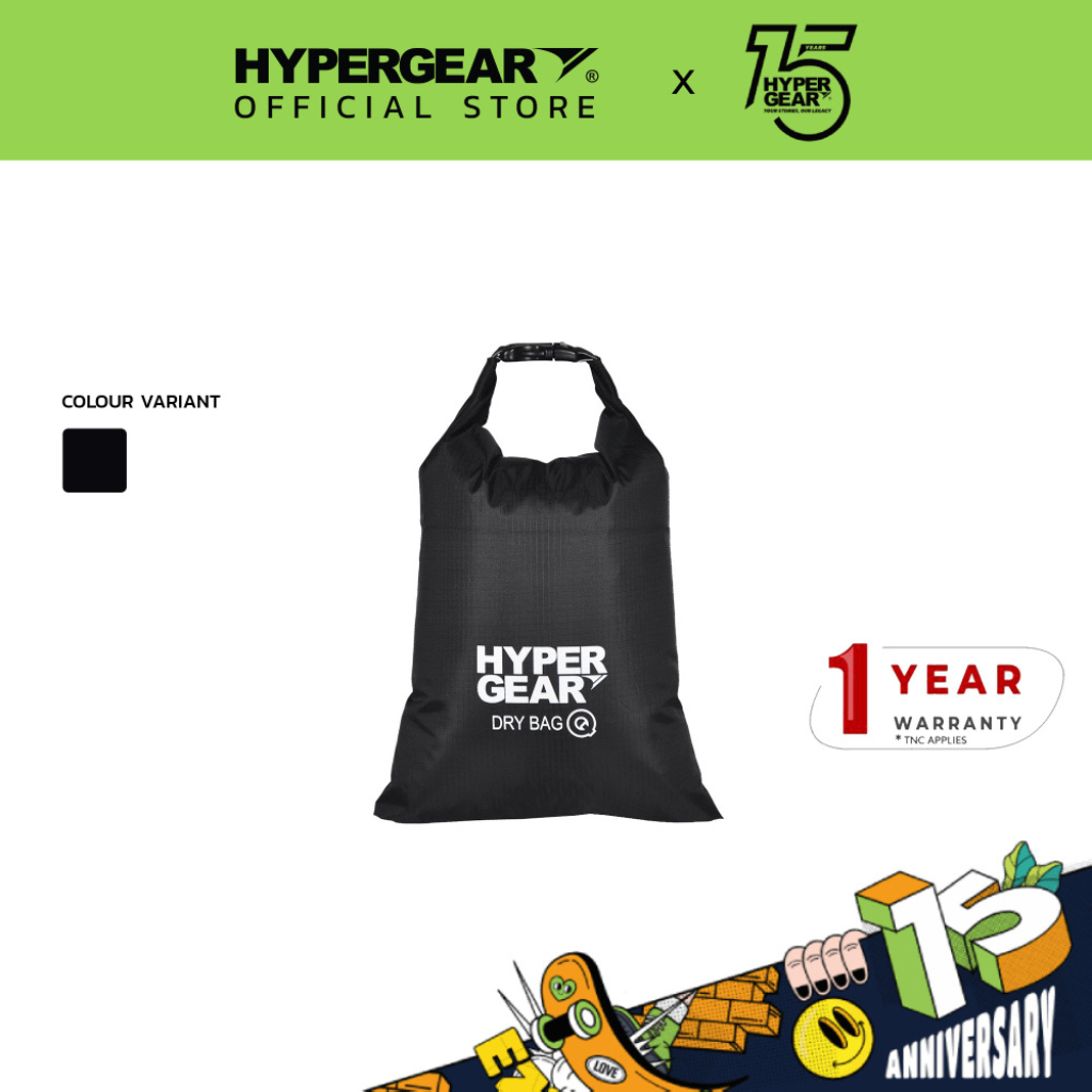 Hypergear Dry Bag Q Washable Lightweight Travel Organiser Easy Access (2L)