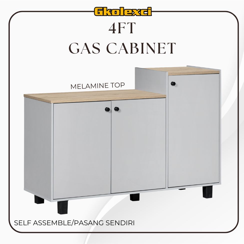 GKOLEXCI (PASANG SENDIRI) - HARGA MURAH Gas Kabinet Masak Almari Dapur Rak MELAMINE TOP Cabinet