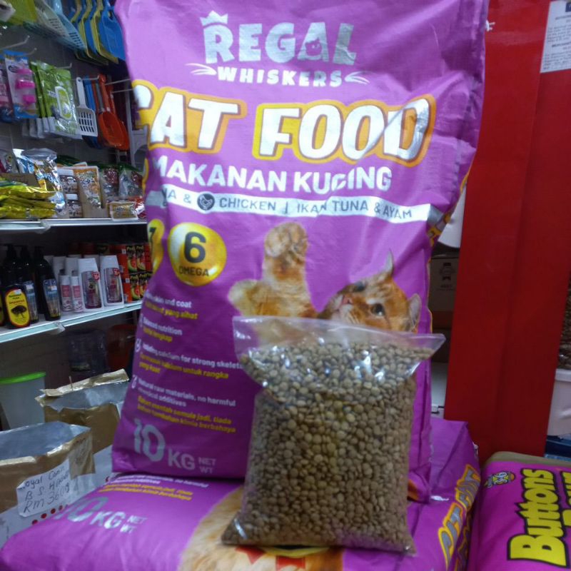 Regal Whiskers  Dry Cat Food  Tuna & Chicken  Repack  1kg(Protein 32%)