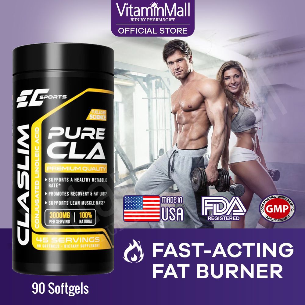 [Ready Stock] EC Sports CLA SLIM Weight Loss Belly Fat Burner - Lose Weight Fat Burning Conjugated Linoleic Acid 90's