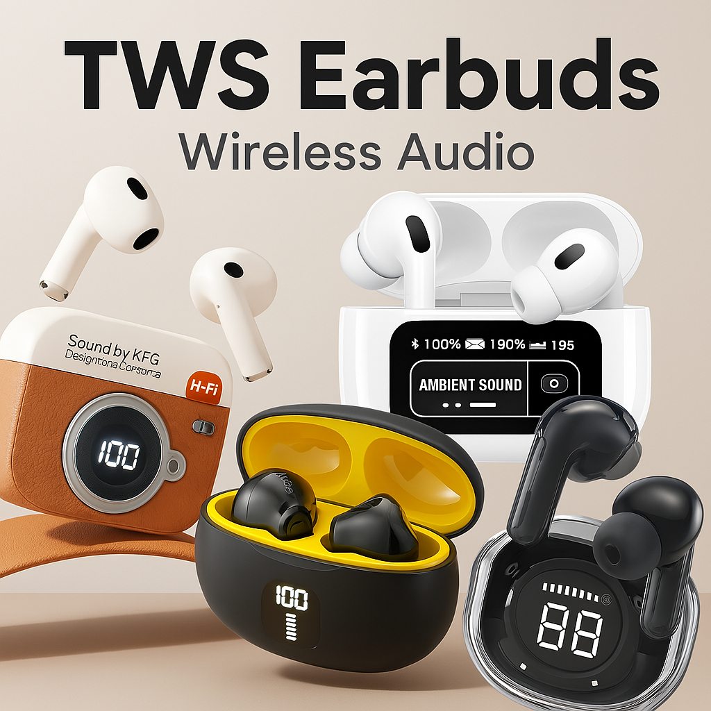 TOP 5 NEW TWS Bluetooth Earphone 5.3 Waterproof Wireless Headphone 9D Stereo Sports Earbuds LED Microphone