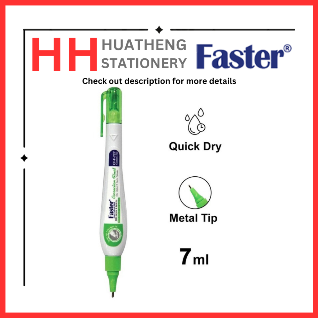 Faster Correction Pen 7ml CFF727 Liquid Paper Student School Office Stationery Alat Tulis Pejabat Writing Instrument