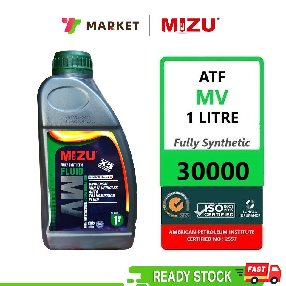 Mizu (NEW) ATF MV Fully Synthetic all car API Certified Insurance ISO 9001 Gear Auto Perodua Proton Mazda toyota (1L)