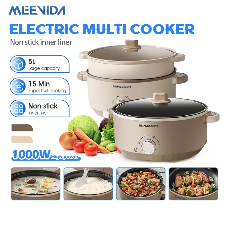 4.5L Large Capacity Rice Cooker Electric Multifunction Cooker Non Stick Steamer 24CM 28CM Upgraded Hot Pot 电煮锅