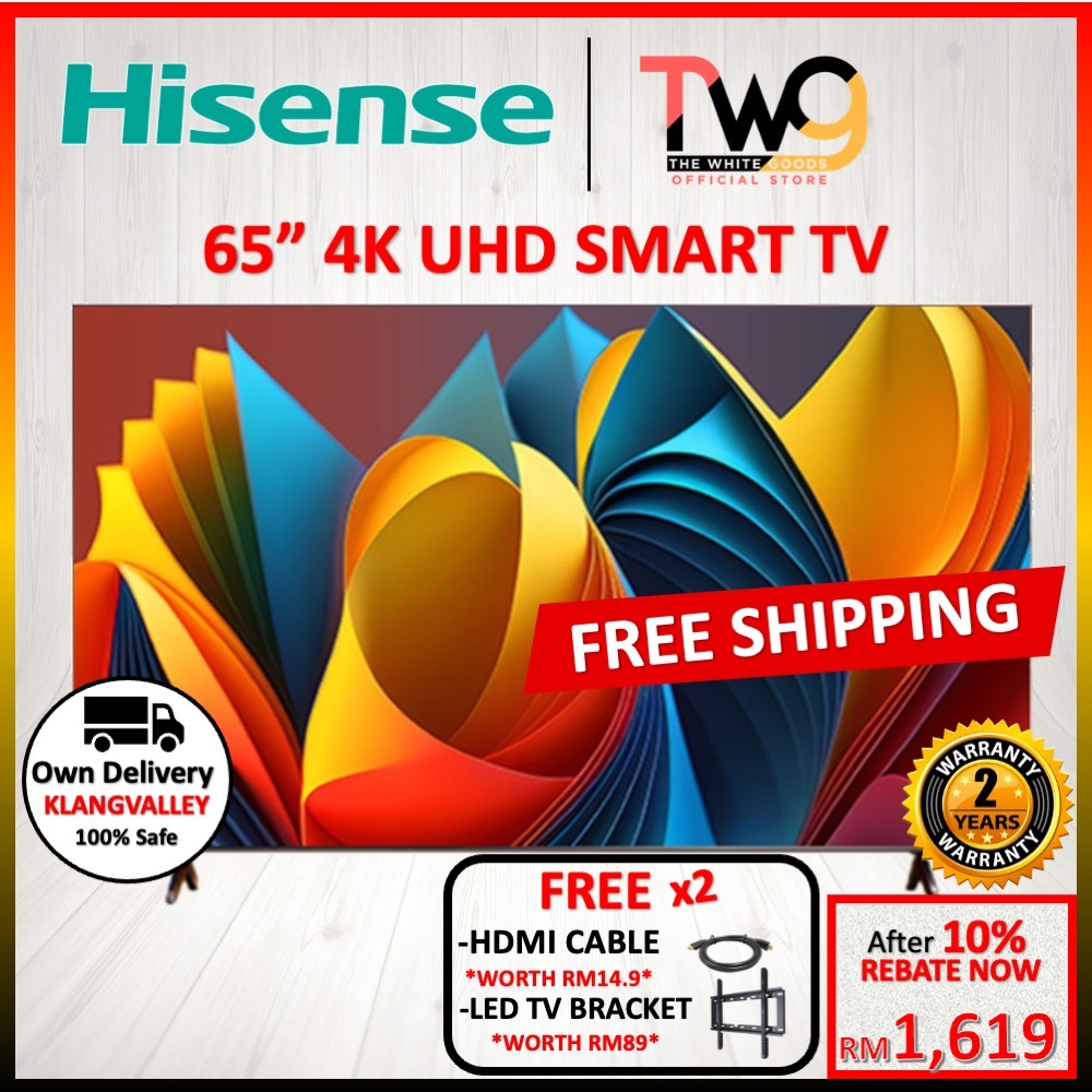 [FREE SHIPPING + 2 GIFT] Hisense ( 43" / 50" / 55" 58" 65" ) 4K Smart UHD LED TV DTS I GAME MODEI HDR10+ 65E6N 50A6100K