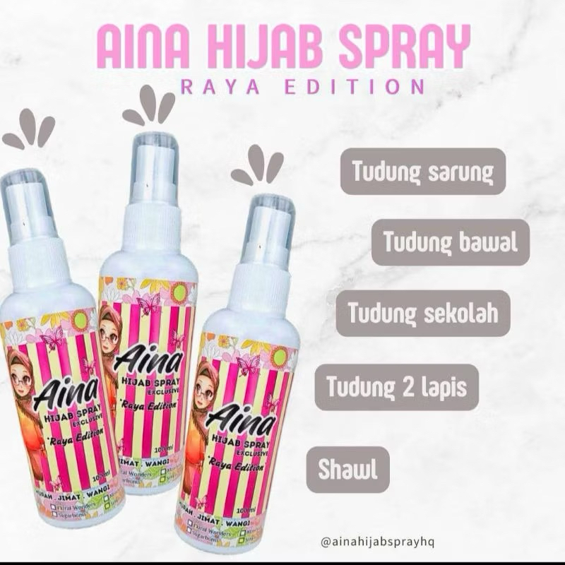 AINA HIJAB SPRAY PENGERAS AWNING TUDUNG