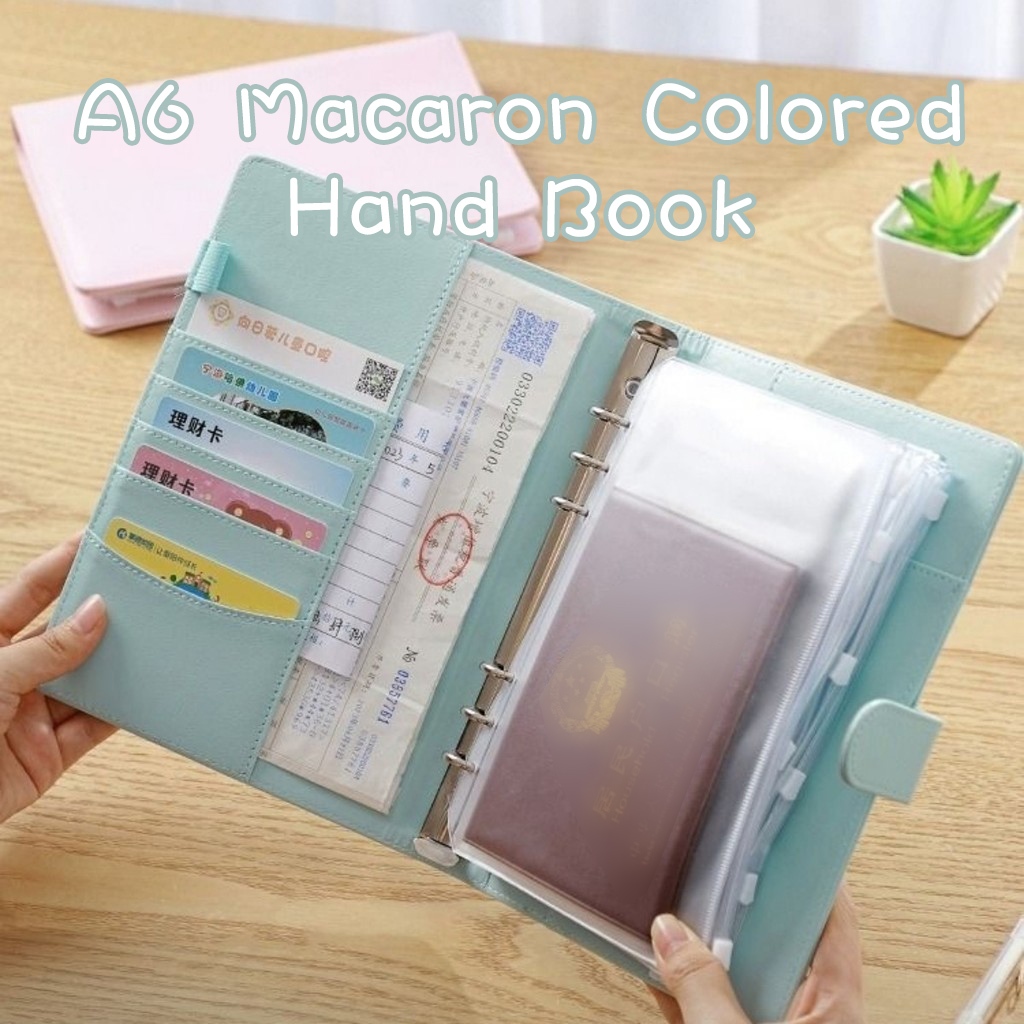A6 Macaron PU Leather Notebook Planner Journal Zipper Bag Notepad Handbook Sleeve Save Money