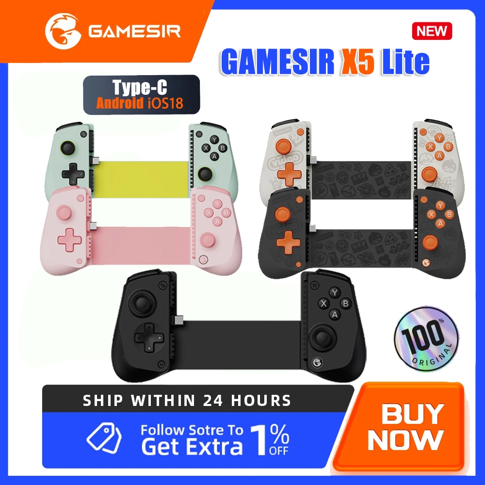 【Local】GAMESIR X5 Lite Typec Connect Stretch Game Controller 213mm Stretching Length For Android iOS