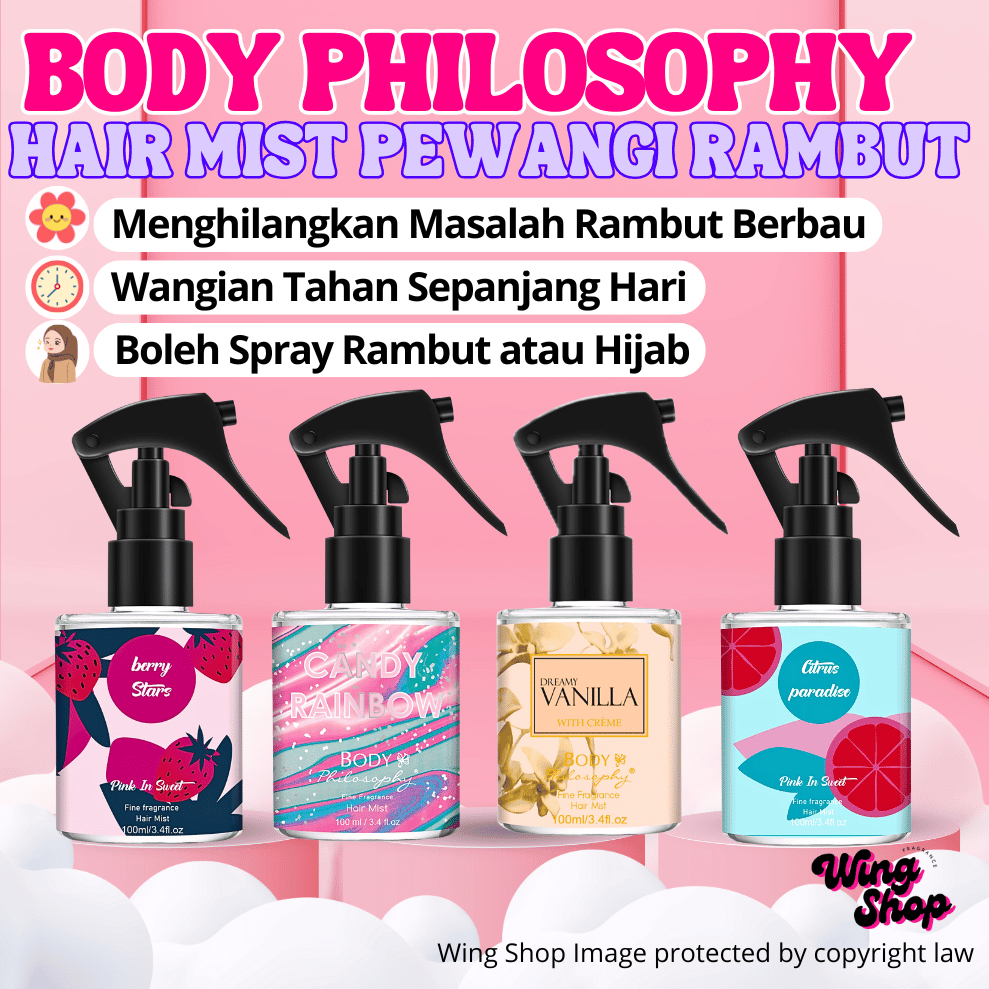 Hijab Hair Mist Spray Fragrance Perfume Rambut Women Minyak Wangi Rambut Hair Perfume Hair Serum