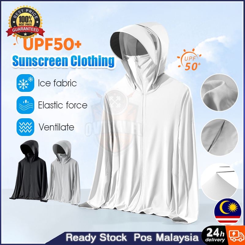 UPF 50+ Men Sun Protection Clothing Summer Sun UV Jacket Thin Sports Sunscreen Clothes For Outdoor Fishing Hiking