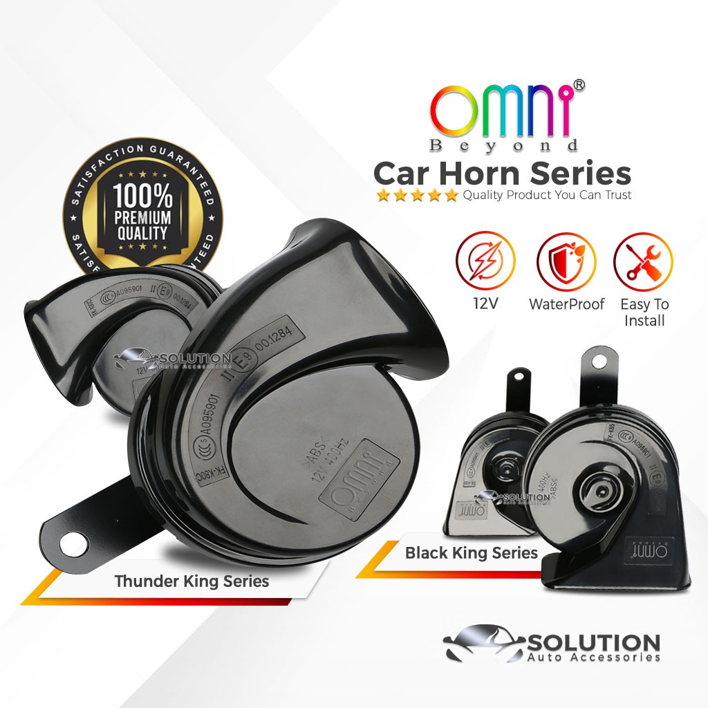 2Pcs Omni Beyond Car Horn Loud Snail Hon Siput Bunyi Kuat 120db Air Horn Kereta Motorcycle