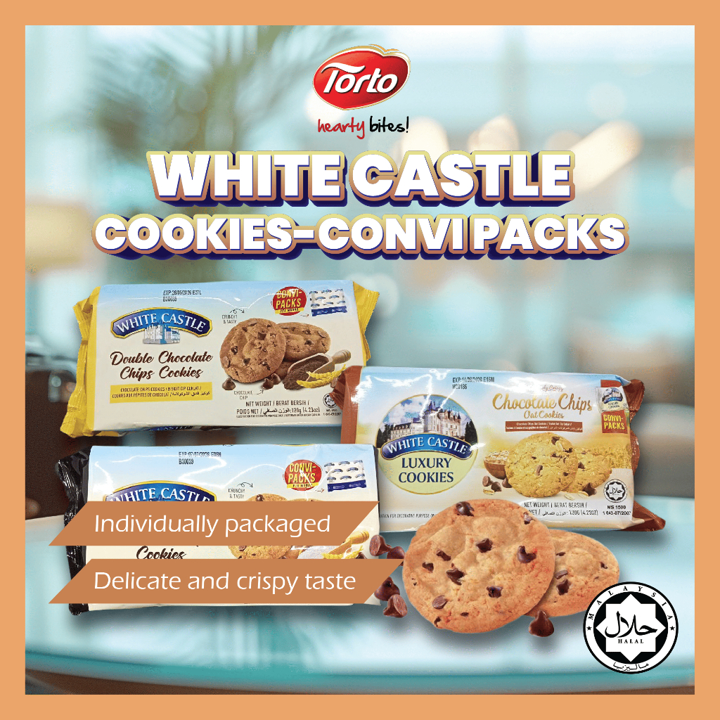 White Castle Chocolate Chips Cookies /Double Chocolate Chips Cookies /Chocolate Chips Oat Cookies 120g