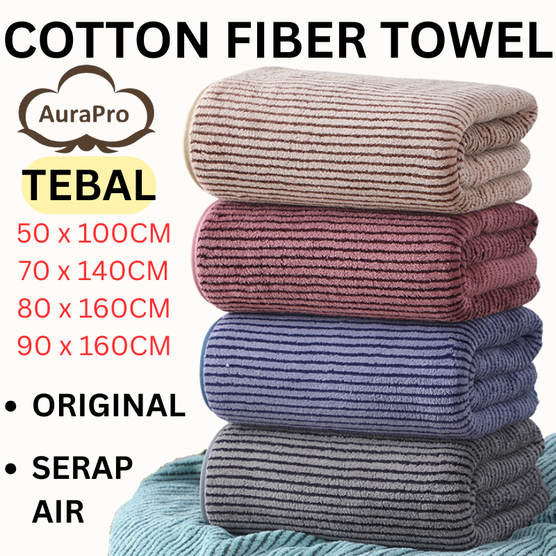 TUALA COTTON FIBER JANJI SERAP AIR 70*140 90*160CM ABSORBTABLE BATH TOWEL