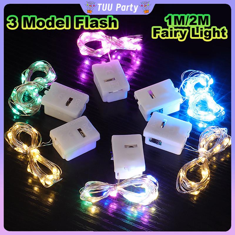 Lampu Dawai Tembaga 1M/2M/3M/5M LED Light Strip Fairy Light Gift String Light String 3Modes Light Lampu LED