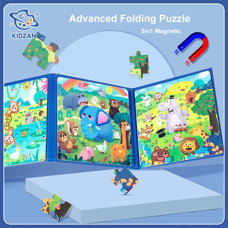 3in1 Magnetic Puzzle Jigsaw Advanced Kids Education FoldableToys gift  Learning进阶三合一磁力拼图