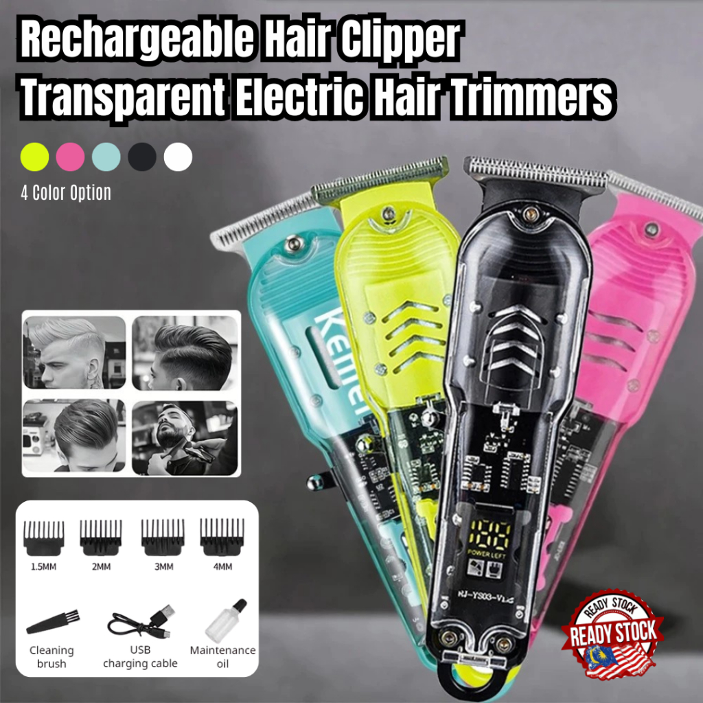 Transparent Trimmer Hair Clipper Rechargeable Small Silent Electric Hair Clipper Cordless Men's USB Home Hair Clipper