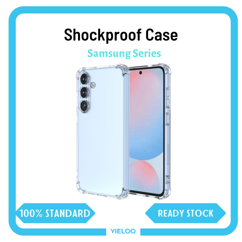(FREE SCREEN PROTECTOR) SAMSUNG SERIES Clear SHOCKPROOF Transparent Soft TPU Case A15/A35/A55/A16/S25/A26/A36/A56/A57