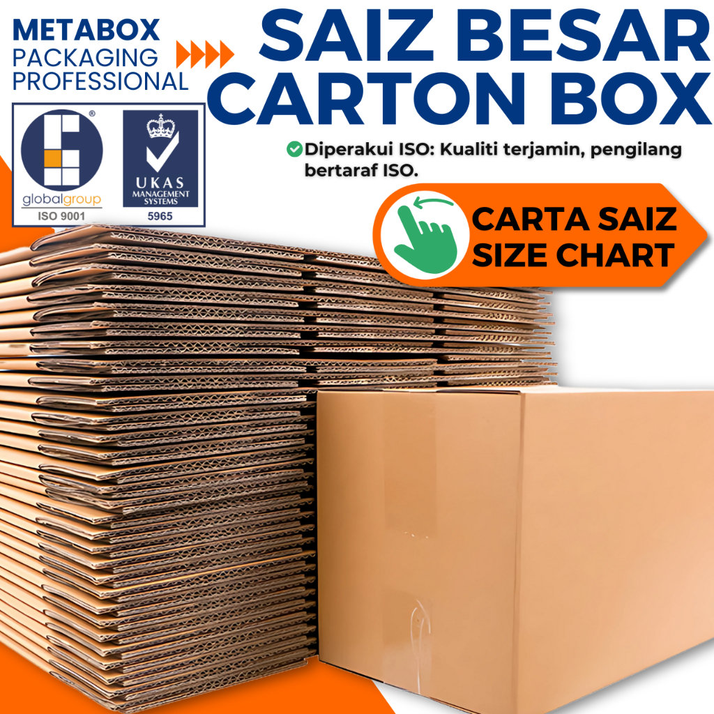 Corrugated Carton Box Big Size Moving House Kotak Besar Pembungkusan Parcel Packaging Shipping