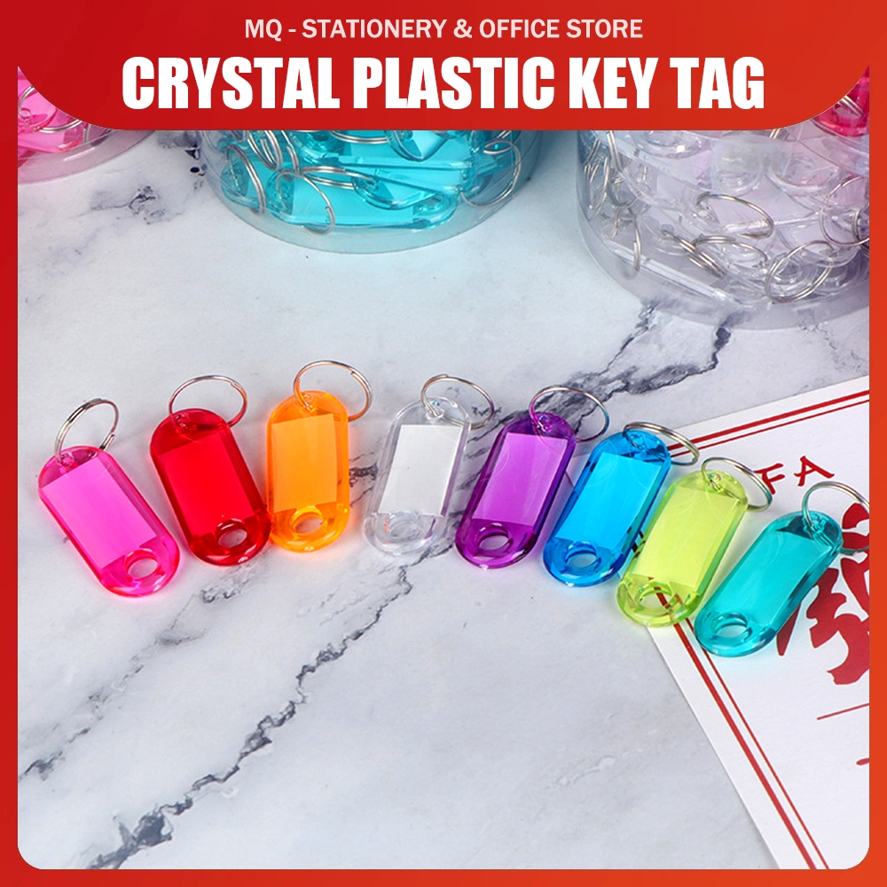 Colour Plastic Keychain Label Key Tag With Ring ID Name Room Address TEL Number Marker Luggage Office 标记钥匙牌