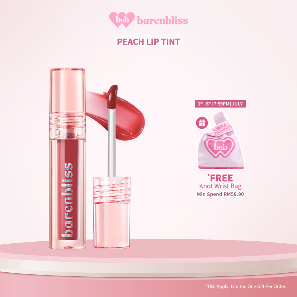 BNB barenbliss Peach Makes Perfect Lip Tint Gloss (3g) | Glossy Finish | Lasting Stain Pewarna Bibir Berkilat
