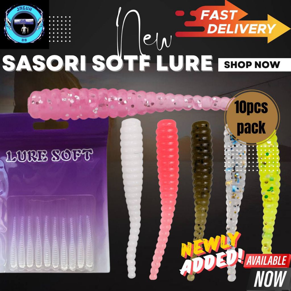 【10PCS PACK】3.5cm 0.3g SASORI Umpan Geli-Geli Micro soft plastic Lure bait soft worm umpan casting