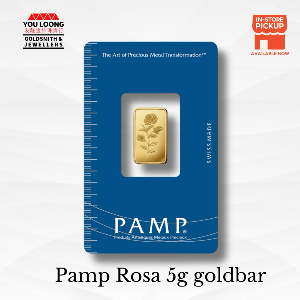 Youloong Suisse Pamp 5gram(5g) Minted Gold bar 999.9GOLD(Rosa Collection)