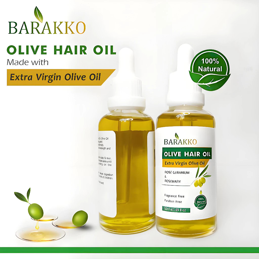 【NEW】100% NATURAL - MINYAK RAMBUT ZAITUN/ HAIR OLIVE OIL 50ML - MENGUATKAN - PELEMBUTKAN RAMBUT
