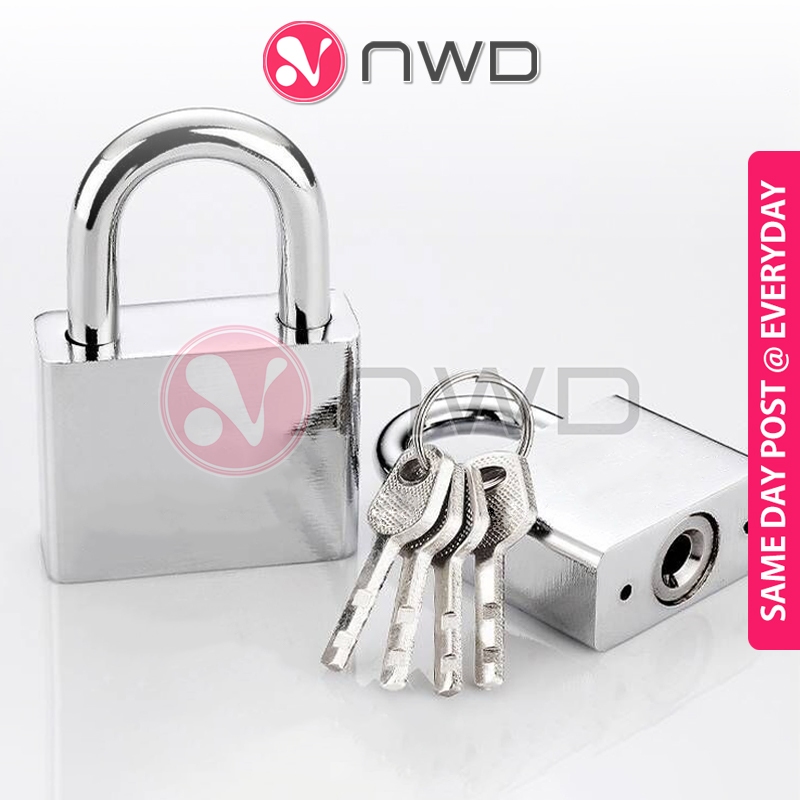 《 》 30/50mm Stainless Steel Security Door Safety Locks Padlock Kunci Gembok 不锈钢挂锁 NWD