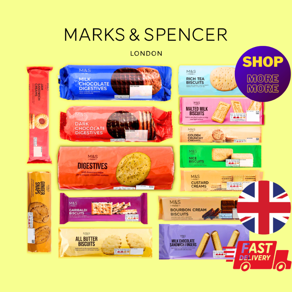 [RAYA Gift✅] M&S Mark and Spencer BISCUITS COOKIES Milk Digestives/ChocolateChip/RichTea/Ginger/JamSandwichs