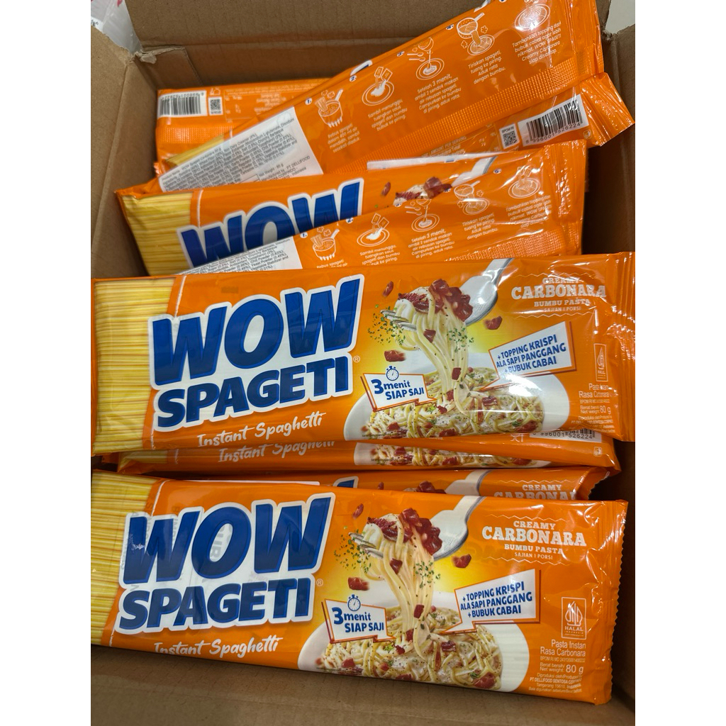 (Unit) WOW SPAGHETTI HALAL INSTANT 80g Carbonara / Aglio Oil / Bolognese
