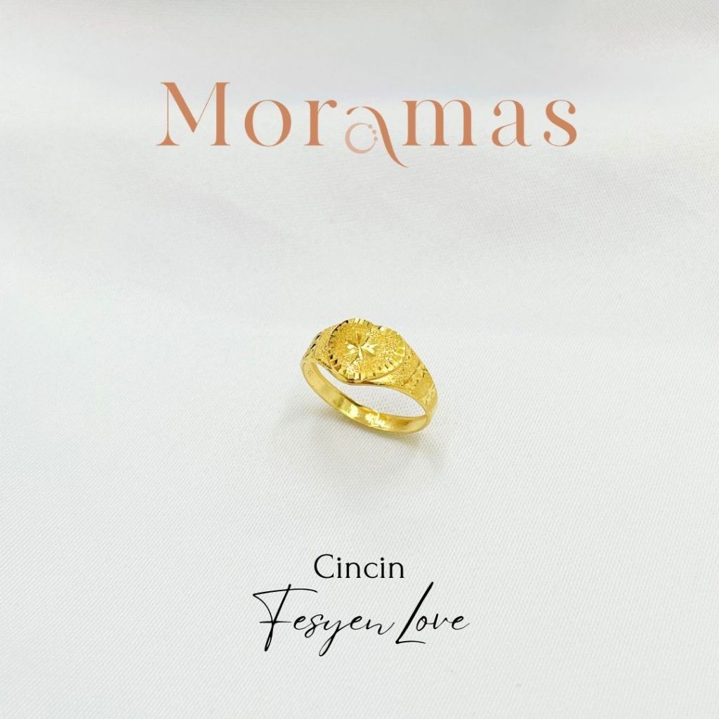Moramas Hollow LOVE Ring 916 Gold/ Cincin LOVE Kosong Emas 916/ 空心戒子916金