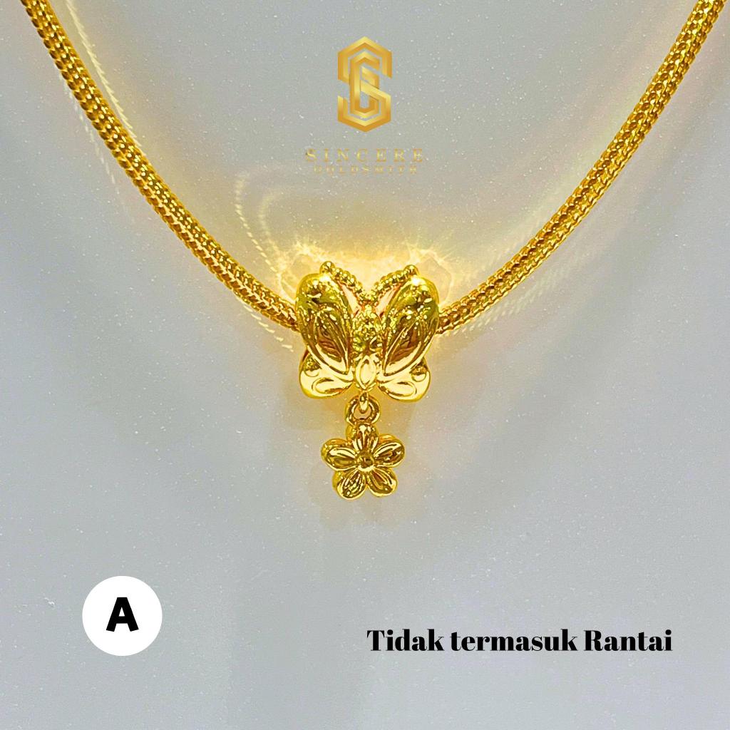 Sincere Store 3L Emas 916 Bead Butterfly Gantung Flower | 916 Gold Bead | Original Emas 916