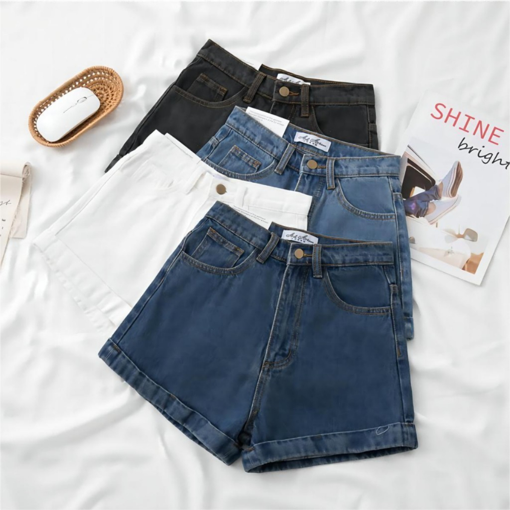 TAYCEN S-6XL Saiz Besar Wanita Denim Shorts Korean Santai Seluar Pendek Pinggang Tinggi Pants