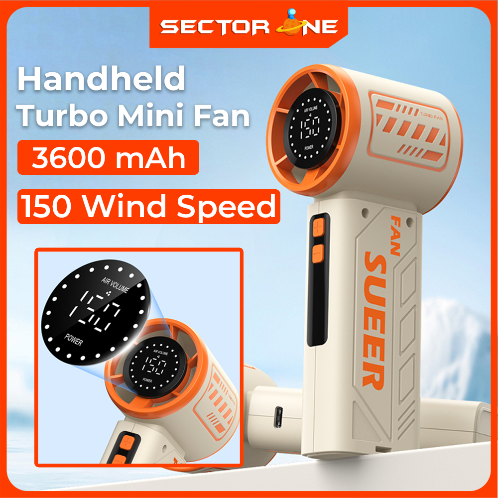 [150 Speed ] USB fan Portable USB Mini Fan kipas mini kipas tangan Turbo Fan Rechargeable Handheld Fan with Led Display