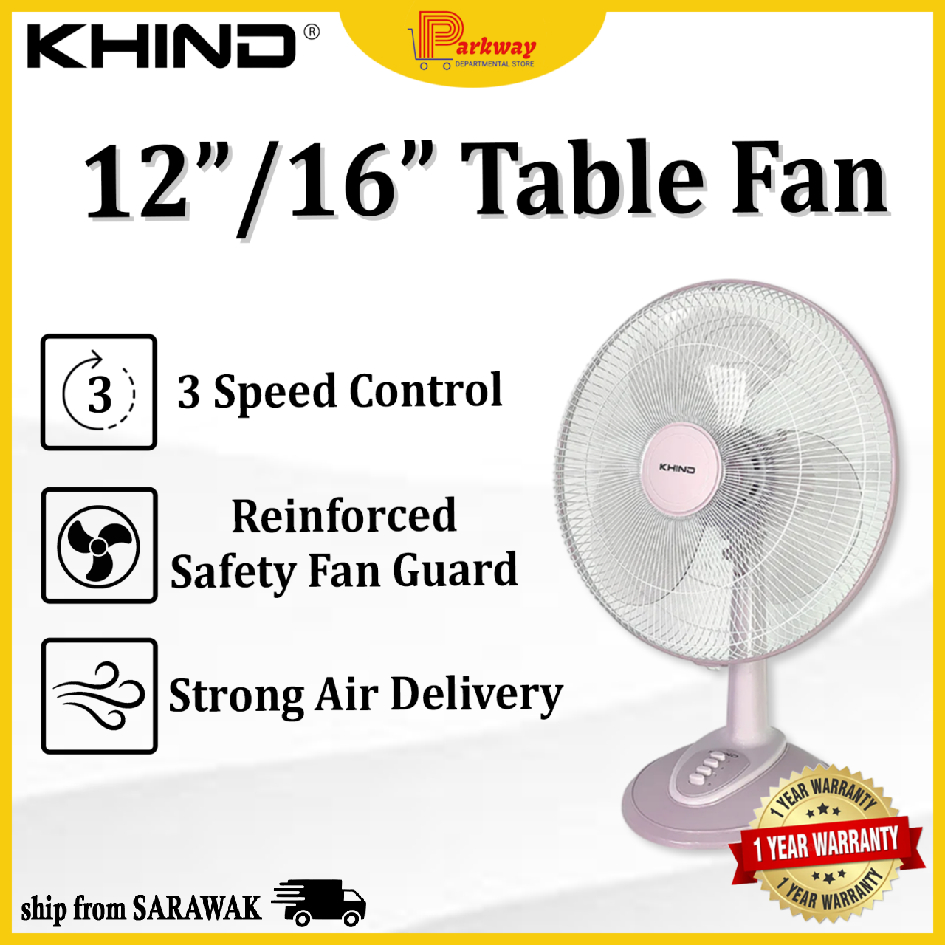 [EAST MSIA]KHIND 12" & 16" TABLE FAN 3 SPEED KIPAS MEJA 12INCH 16INCH KIPAS ANGIN MEJA ADJUSTABLE FAN 台式风扇 电风扇