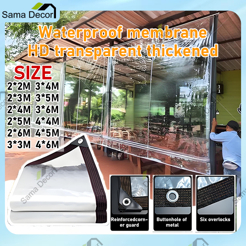 Thickened Plastic PE Film Transparent Rainproof Cloth Tarpaulin Garden Balcony Waterproof Tarp Cover Tent Shelter 透明防雨布